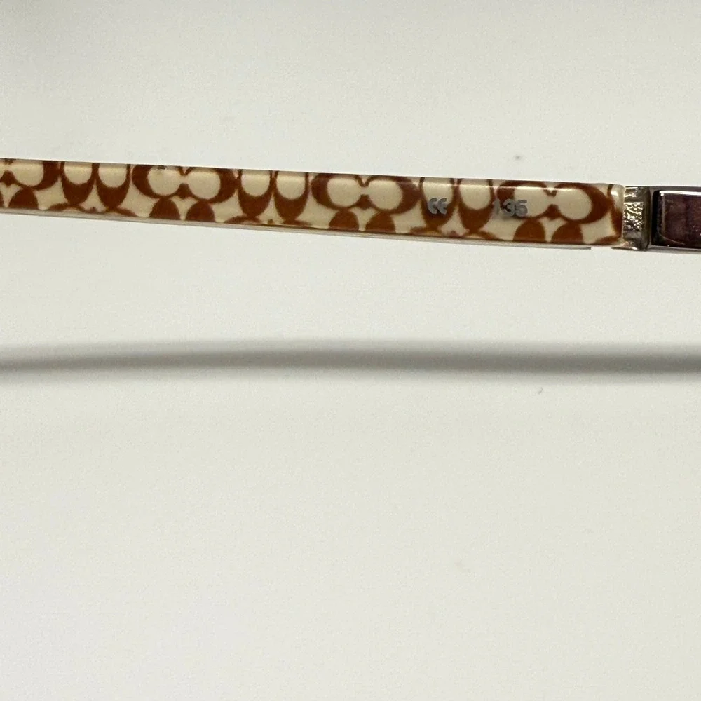 Coach Faye 118 Taupe Oval Eyeglasses Frames Crystal Logo Monogram 135